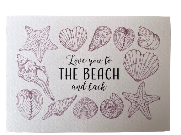 Theelicht wenskaart - Love you to the beach and back