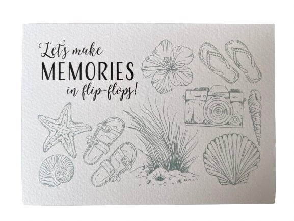 Theelicht wenskaart - Let’s make memories in flip-flops!