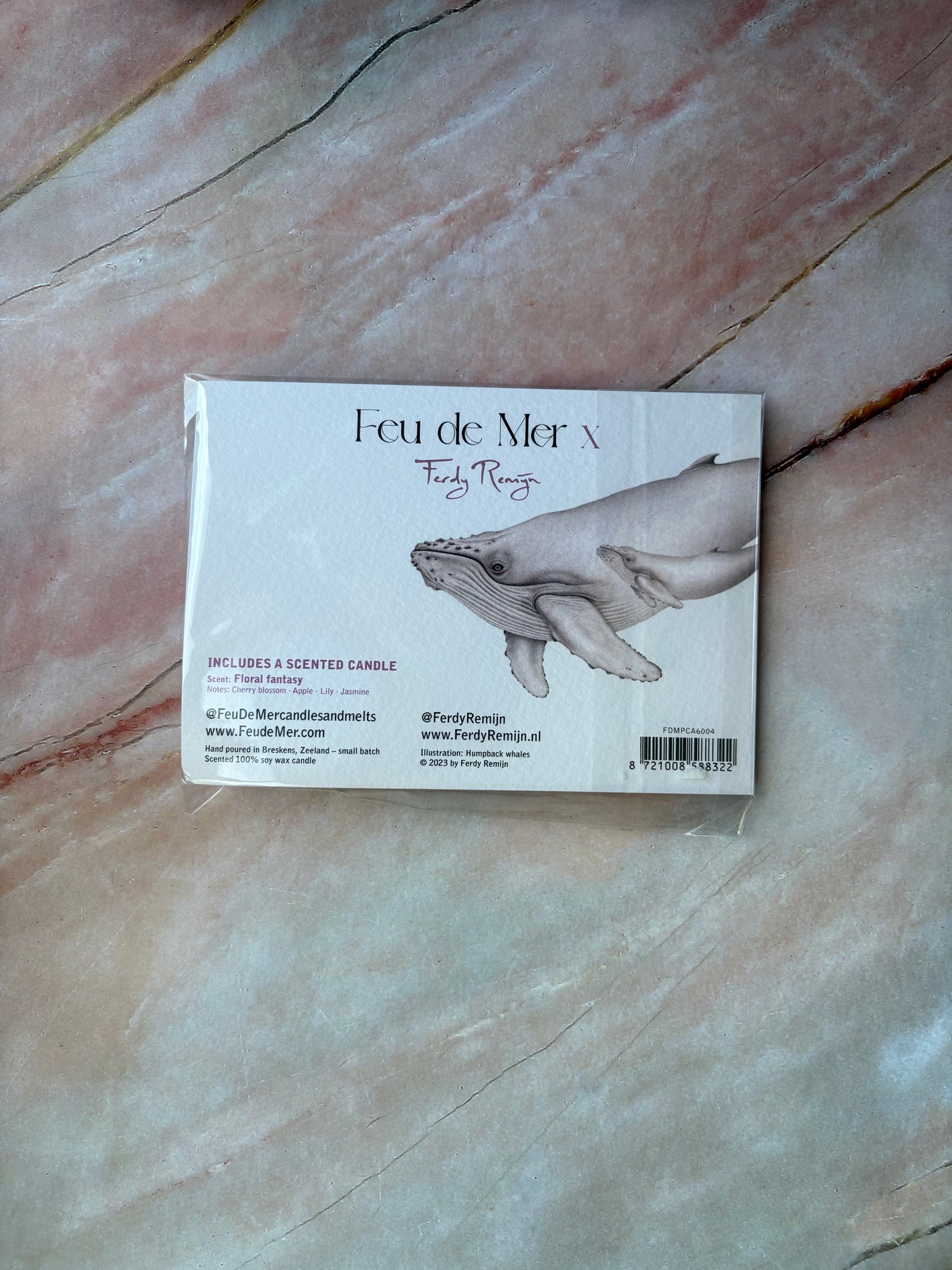 Theelicht wenskaart - Welcome little one (roze)