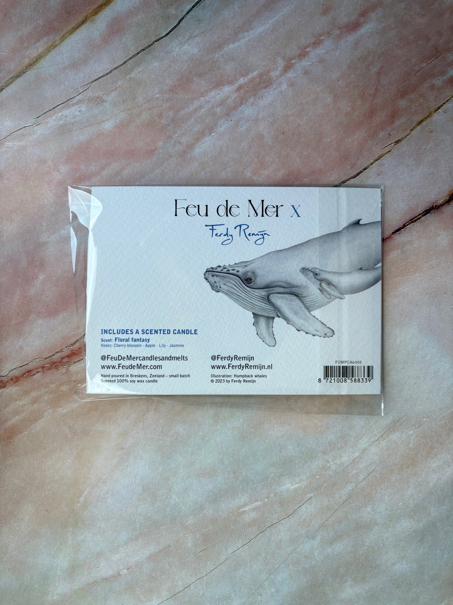 Theelicht wenskaart - Welcome little one (blauw)