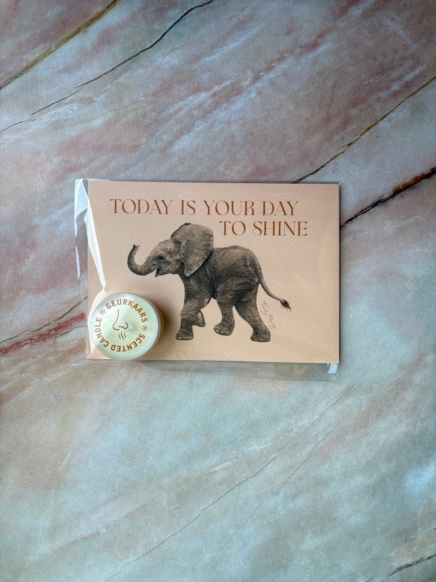 Theelicht wenskaart - Today is your day to shine
