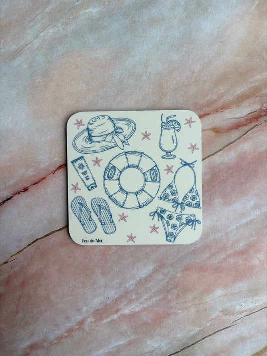 Onderzetter set - Beach vibes (4 stuks)