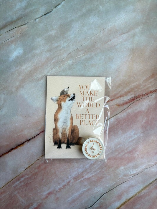 Theelicht wenskaart - You make the world a better place