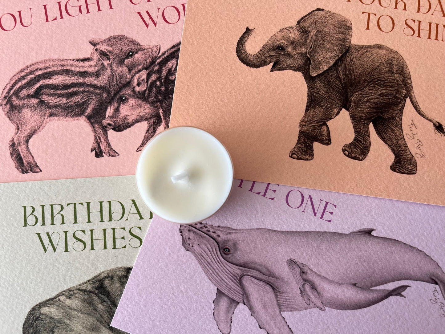 Theelicht wenskaart - Birthday wishes