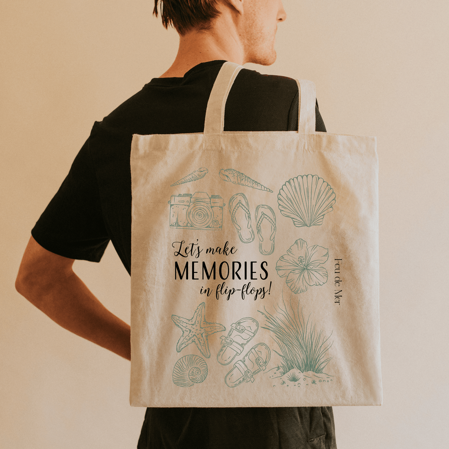 Totebag - Let’s make memories in flip-flops
