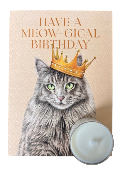 Theelicht wenskaart - Have a meow-gical birthday