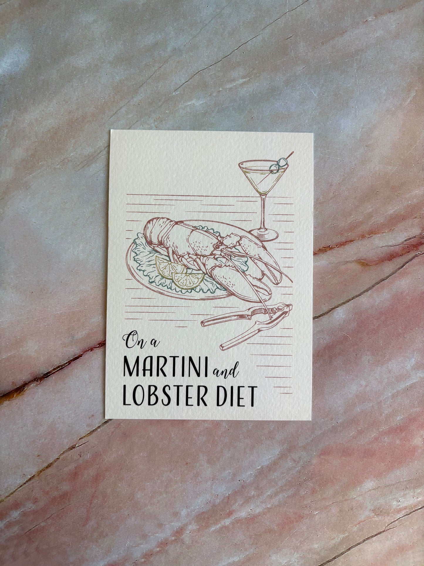 Ansichtkaart - On a martini and lobster diet