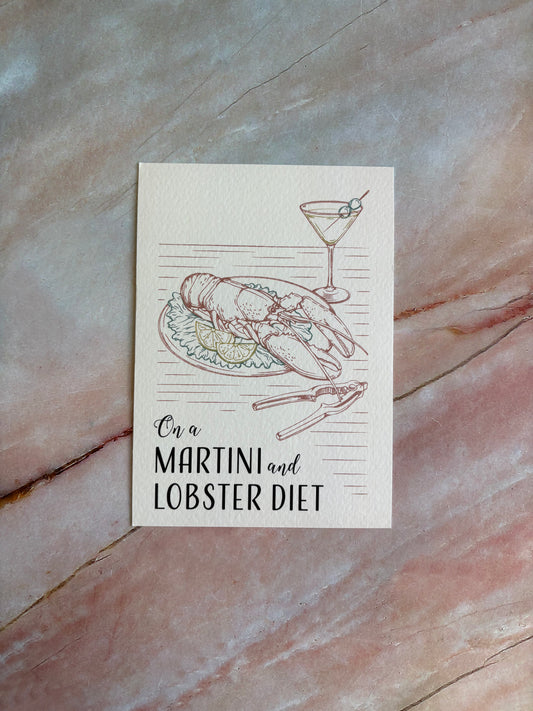 Ansichtkaart - On a martini and lobster diet