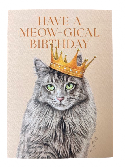 Theelicht wenskaart - Have a meow-gical birthday