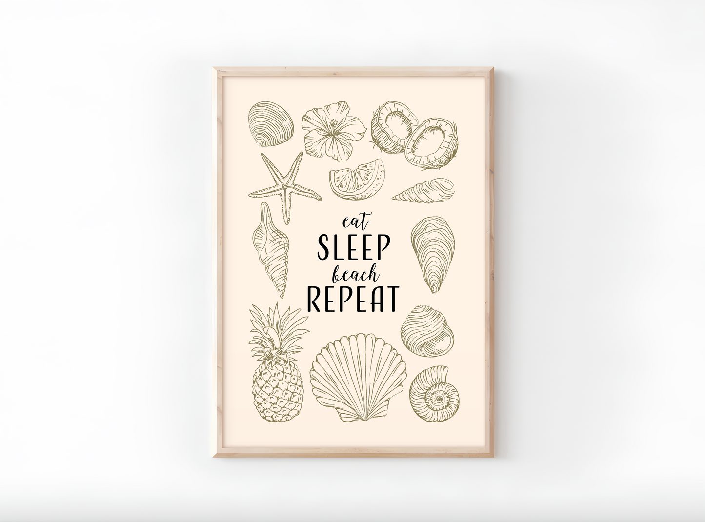 Art print - Eat sleep beach repeat