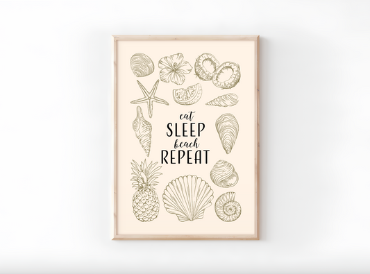Art print - Eat sleep beach repeat