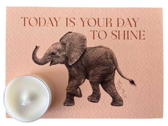 Tealight greeting card  - Today is your day to shine