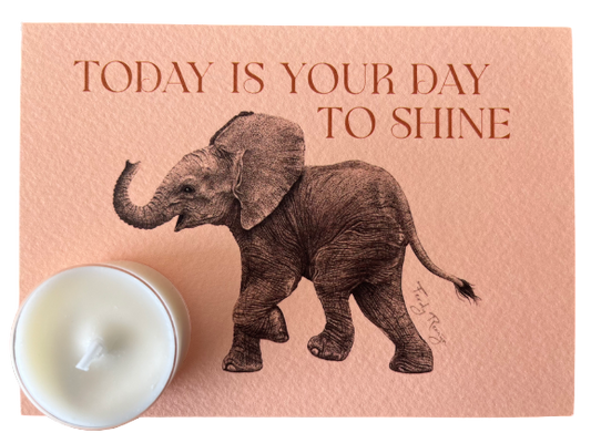 Theelicht wenskaart - Today is your day to shine