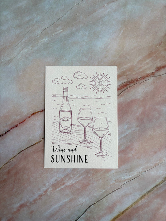 Ansichtkaart - Wine and sunshine