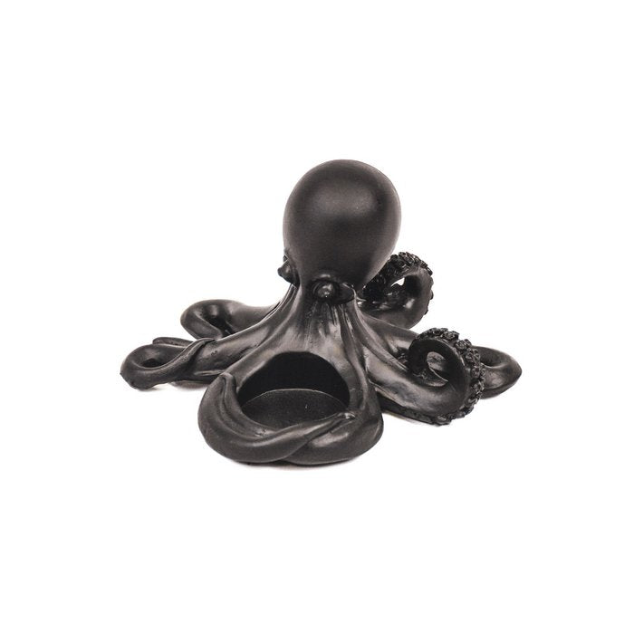 Octopus tealight holder - black & gold
