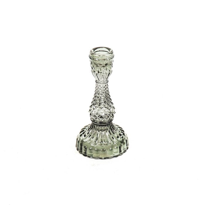 Glass candle holder - Smokey