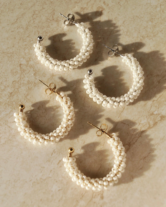 White perfect hoops - oorbellen